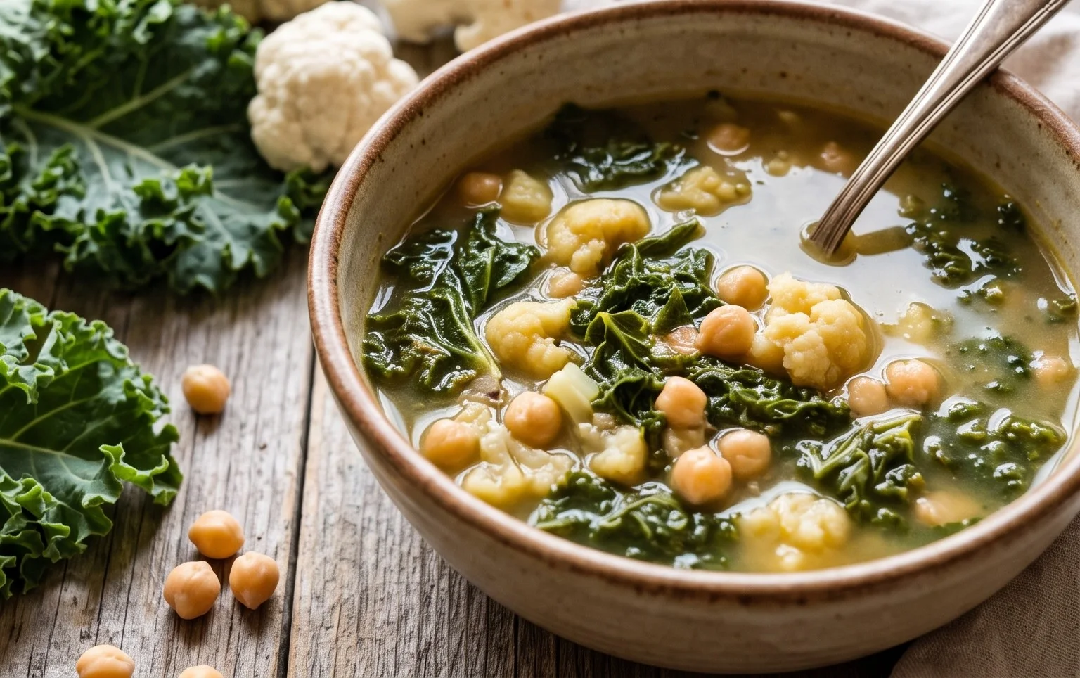 Kale and Cauliflower Soup